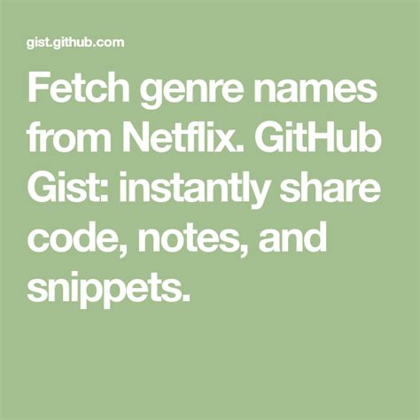 Netflix titles. GitHub Gist: instantly