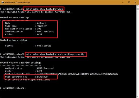 Netsh wlan start hostednetwork.  I will create a wireless network named Hotspot (this is the SS...