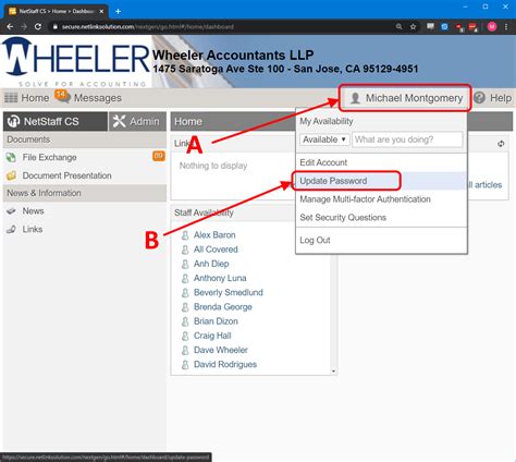 Netstaff cs. NetStaff CS users who have access to File Exchange folders can view files in and upload files to personal or shared File Exchange folders. To do this, choose the client portal from the File Exchange View. In the Admin tab of the navigation pane, select. Users. in the NetStaff CS section. In the NetStaff CS Users pane, enter any part of the ... 