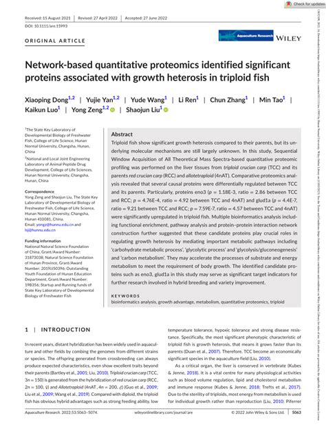 Network‐based quantitative proteomics identified …