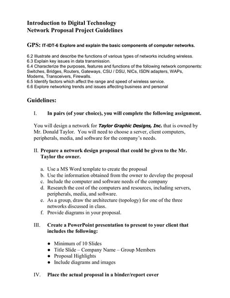 Network Design Proposal Template Project proposal template, Proposal
