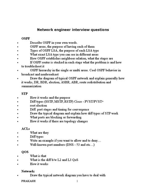 Network Engineer Interview Questions PDF Process Osi