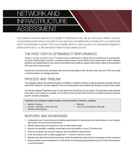Network Infrastructure assessment Template New It Infrastructure