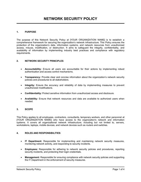 Network Security Policy Template Apptega