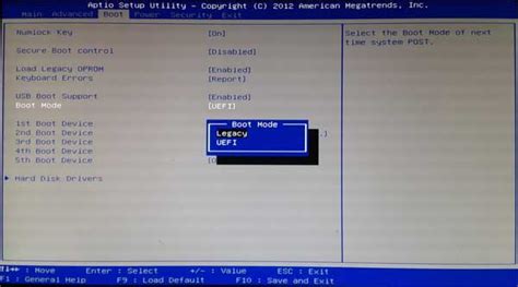 Network boot enable or disable.  For Legacy mode, enable or disable Option ROM in the ...