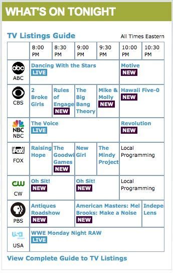 Network tv tonight no cable. Check out American TV tonight for all local channels, including Cable, Satellite and Over The Air. You can search through the Washington TV Listings Guide by time or by channel and search for your favorite TV show. 