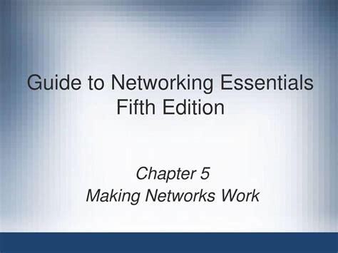 Networking 5 Solutions Essentials Chapter