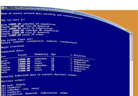 Neural Network Data Normalization and Encoding -- Visual Studio ...