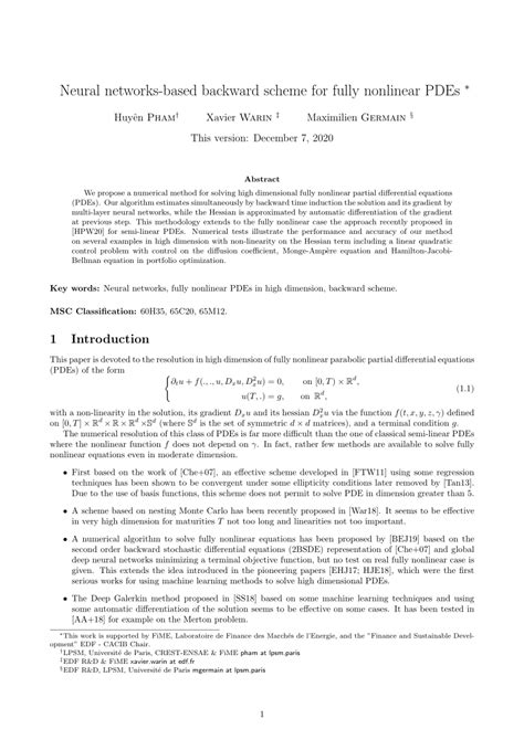 Neural Networks Based Backward Scheme For Fully Nonlinear Pdes Springerlink