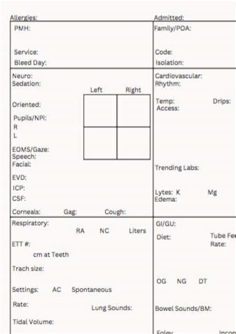 Neuro Icu Report Sheet
