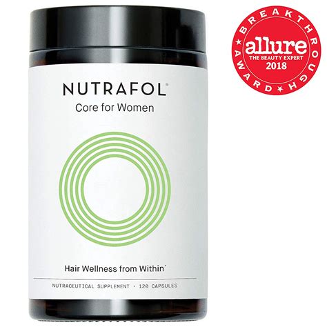Neutrafol. 1-MONTH SUPPLY: One (1) refill pouch of Nutrafol Women Hair Growth Supplements that promote faster-growing, visibly thicker, fuller, stronger hair (6) FOR WOMEN AGES 18-44: Physician-formulated hair supplement that improves hair growth for women ages 18-44 with all hair types by targeting 6 root causes of thinning hair, including stress ... 