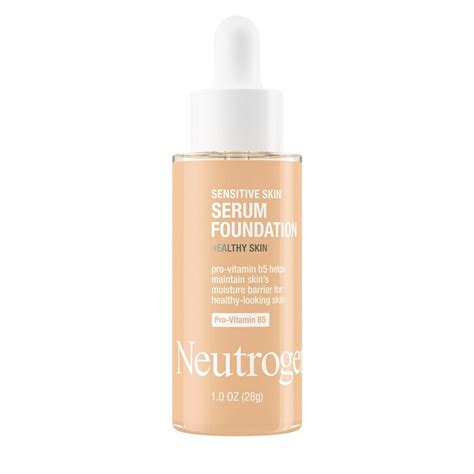 Neutrogena serum foundation. Benefits. Improve the look of skin with Neutrogena Healthy Skin® Sensitive Skin Serum Foundation. Suitable for sensitive skin, this serum-infused foundation doubles as skin care and makeup that provides sheer, natural and buildable coverage. It blurs imperfections and the look of pores and is also designed to minimize the look of fine lines. 