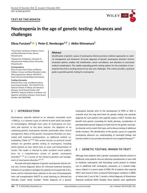 Neutropenia in the age of genetic testing: Advances and challenges ...