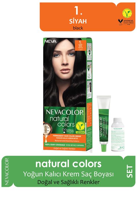 Neva Color Natural Kalıcı Saç Boyası Seti 1 Siyah Kozmoyol. 