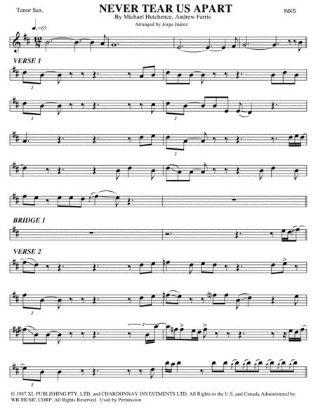 Never Tear Us Apart - Sheet Music Plus