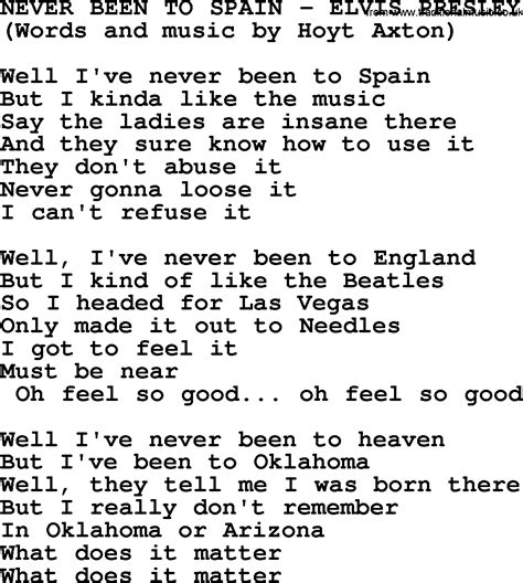 Never been to spain lyrics. Things To Know About Never been to spain lyrics. 