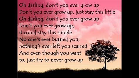 Never grow up lyrics. Things To Know About Never grow up lyrics. 