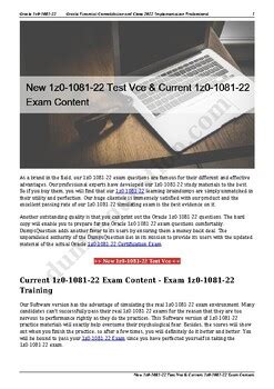 New 1z0-1081-22 Test Pass4sure