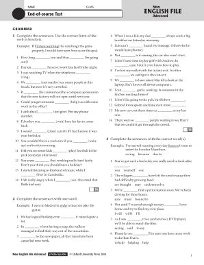 New Answers English Advanced Test File