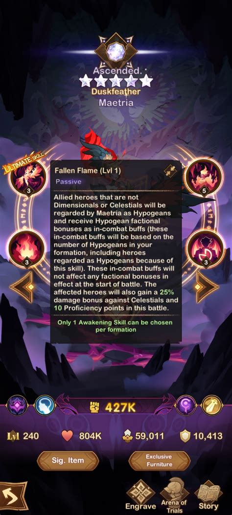 New Awakened Hero Maetria - Duskfeather In-game …