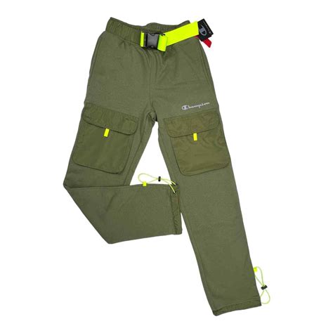 New Champion Men Khaki Olive Pants Sport Casual Patch Pockets …