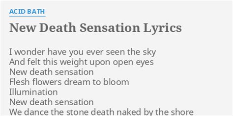 New Death Sensation « Acid Bath « Song Lyrics GrandLyrics.com