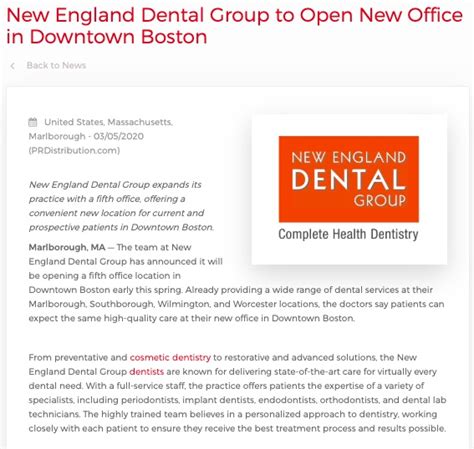 New England Dental Group To Open New Office In