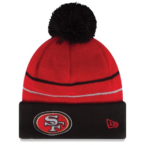 New Era San Francisco 49ers Black Two Stripe Cuffed Knit Hat