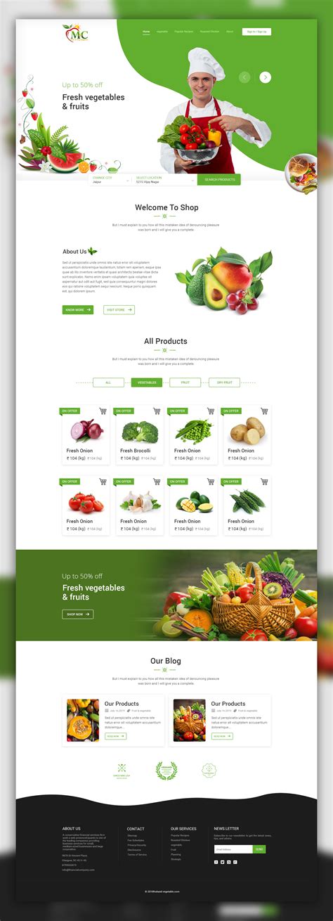 New Fruit and Vegetable Concept template PSD PSD for Website Mobile