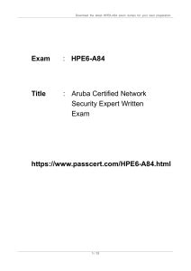 New HPE6-A84 Study Notes