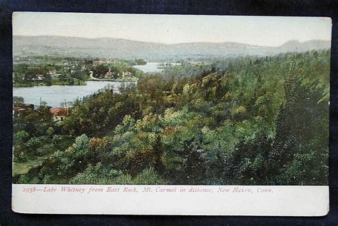 New Haven, CT, Lake Whitney from East Rock, Mt Carmel in ... - eBay