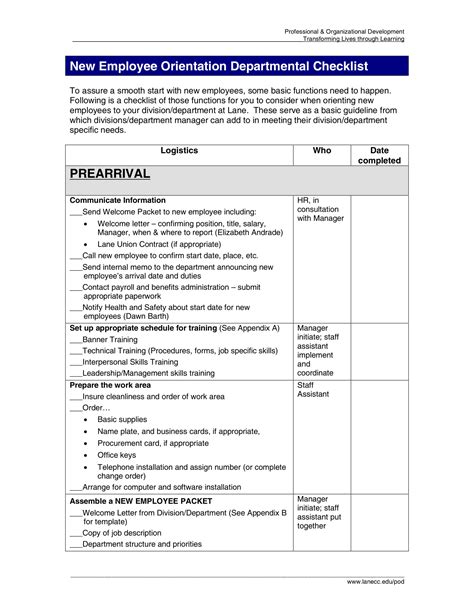 New Hire Orientation Template