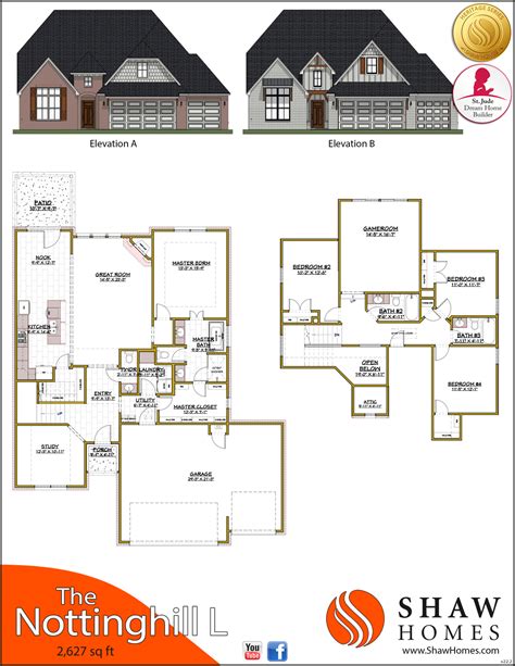 New Homes Tulsa Nottinghill "L" Floor Plan New Homes OKC