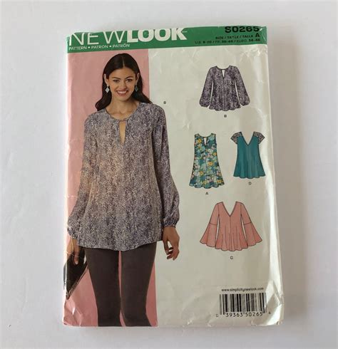 New Look S0265 Tunic Top Sewing Pattern Loose Blouse Sewing …