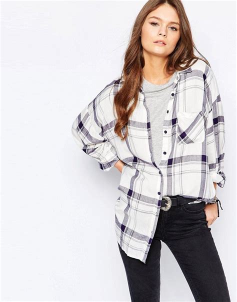 New Look checked shirt in blue ASOS