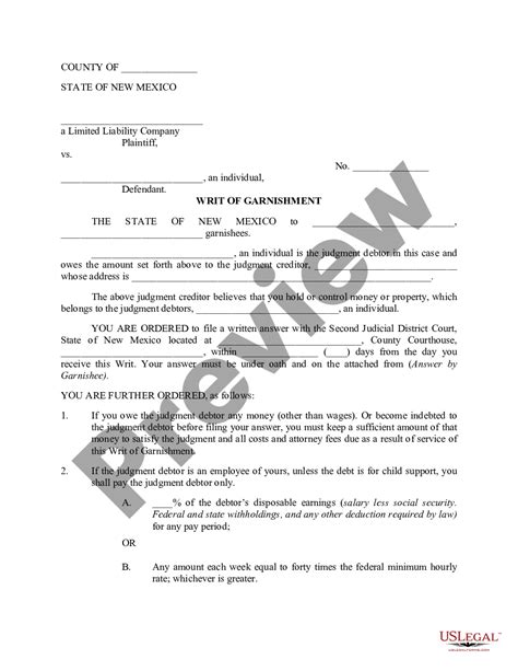 New Mexico Release of Garnishment - US Legal Forms