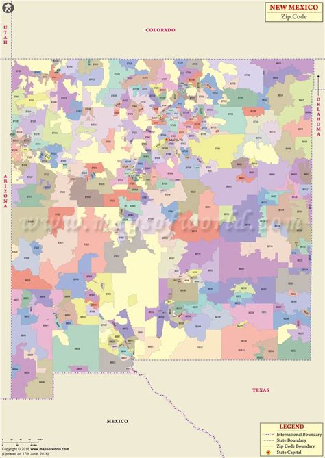 New Mexico Zip code map, Coding, Zip code
