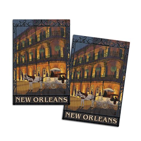 New Orleans, Louisiana, French Quarter (4x6 Birch Wood …