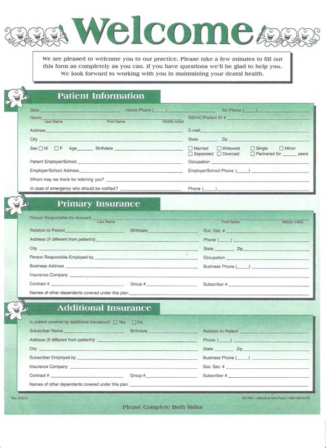 New Patient Information and Paperwork for Dental Care of Powell.