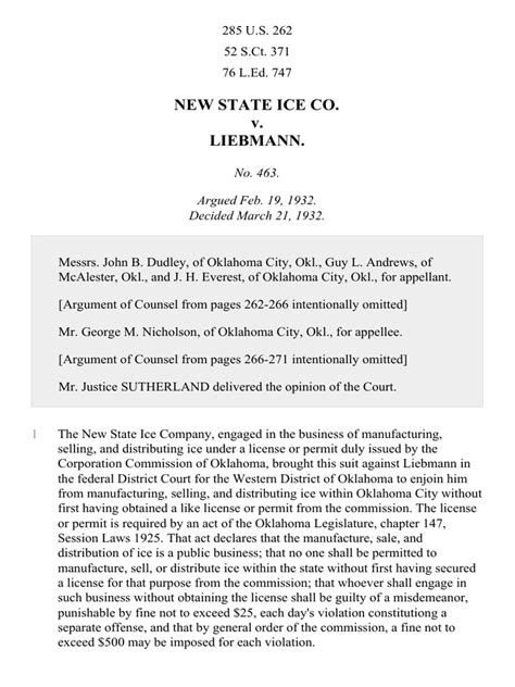 New State Ice Co V Liebmann - cases.laws-info.com