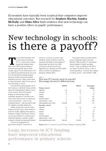 New Technology in Schools: Is There a Payoff? The Economic …