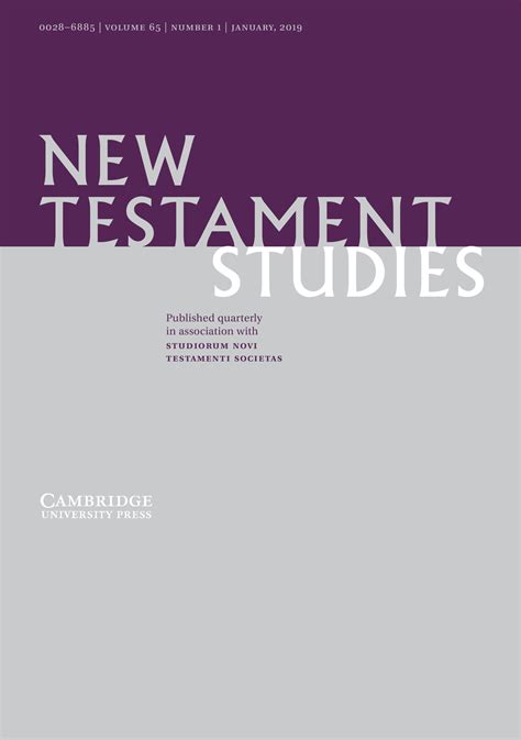 New Testament Studies: Volume 10 - Issue 1 Cambridge Core