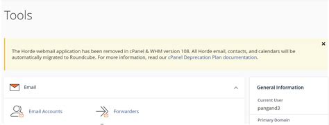 New Thread - Horde removal in version 108 cPanel Forums