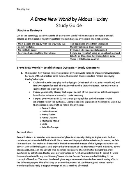 New World Study Guide Brave With Answers