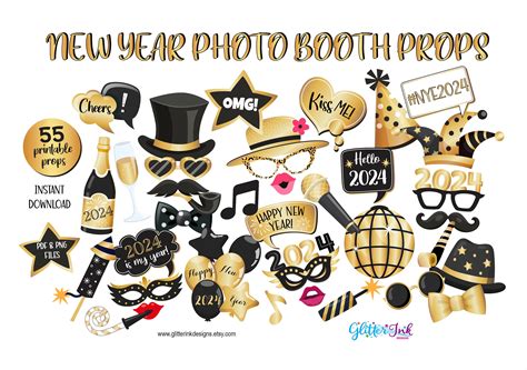 New Years Eve Photo Booth Props Printable