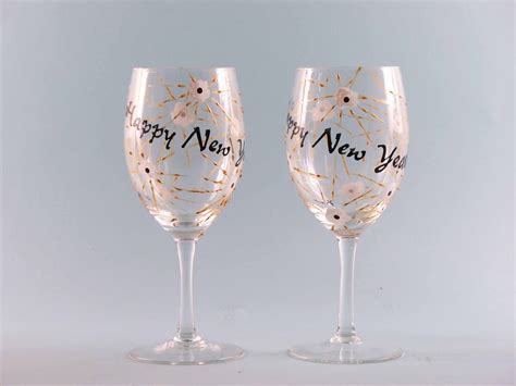 New Years Wine Glass - Etsy