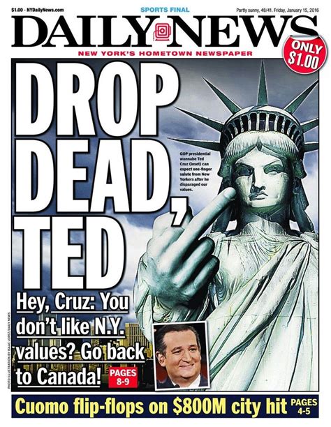 New York Daily News tells Ted Cruz to