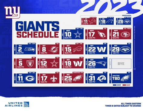 New York Giants 2024 Regular Season Schedule Leaks, so far