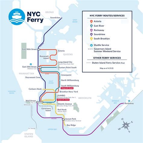 New York NYC Ferry Routes & Schedules