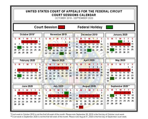 New York State Court Calendar